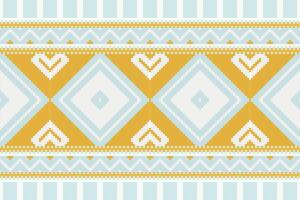 Ikat Damask Embroidery Background. Ikat Frame Geometric Ethnic Oriental Pattern Traditional. Ikat Aztec Style Abstract Design for Print Texture,fabric,saree,sari,carpet. vector