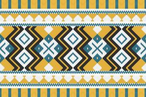 Ikat Paisley Pattern Embroidery Background. Ikat Texture Geometric Ethnic Oriental Pattern traditional.aztec Style Abstract illustration.design for Texture,fabric,clothing,wrapping,sarong. vector
