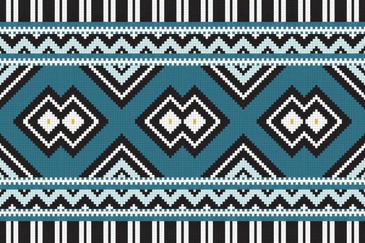 Motif Ikat Seamless Pattern Embroidery Background. Ikat Damask Geometric Ethnic Oriental Pattern Traditional. Ikat Aztec Style Abstract Design for Print Texture,fabric,saree,sari,carpet. vector
