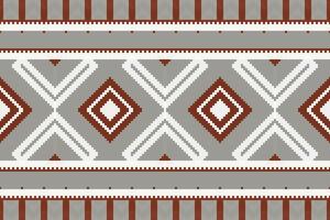 Ikat Damask Embroidery Background. Ikat Print Geometric Ethnic Oriental Pattern traditional.aztec Style Abstract illustration.design for Texture,fabric,clothing,wrapping,sarong. vector