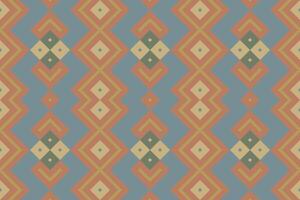 Ikat Seamless Pattern Embroidery Background. Ikat Triangle Geometric Ethnic Oriental Pattern traditional.aztec Style Abstract design for Texture,fabric,clothing,wrapping,sarong. vector