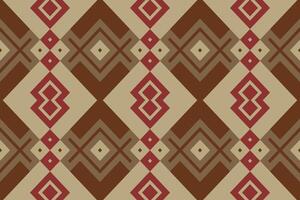 Motif Ikat Seamless Pattern Embroidery Background. Ikat Stripe Geometric Ethnic Oriental Pattern Traditional. Ikat Aztec Style Abstract Design for Print Texture,fabric,saree,sari,carpet. vector