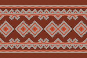 Motif Ikat Seamless Pattern Embroidery Background. Ikat Pattern Geometric Ethnic Oriental Pattern traditional.aztec Style Abstract design for Texture,fabric,clothing,wrapping,sarong. vector