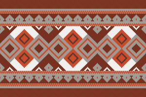 Motif Ikat Seamless Pattern Embroidery Background. Ikat Print Geometric Ethnic Oriental Pattern traditional.aztec Style Abstract design for Texture,fabric,clothing,wrapping,sarong. vector