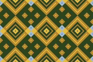 Ikat Damask Paisley Embroidery Background. Ikat Patterns Geometric Ethnic Oriental Pattern traditional.aztec Style Abstract illustration.design for Texture,fabric,clothing,wrapping,sarong. vector