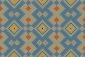 Ikat Damask Paisley Embroidery Background. Ikat Flower Geometric Ethnic Oriental Pattern Traditional. Ikat Aztec Style Abstract Design for Print Texture,fabric,saree,sari,carpet. vector