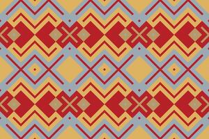 Motif Ikat Floral Paisley Embroidery Background. Ikat Triangle Geometric Ethnic Oriental Pattern traditional.aztec Style Abstract design for Texture,fabric,clothing,wrapping,sarong. vector