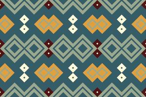 Motif Ikat Seamless Pattern Embroidery Background. Ikat Stripes Geometric Ethnic Oriental Pattern Traditional. Ikat Aztec Style Abstract Design for Print Texture,fabric,saree,sari,carpet. vector