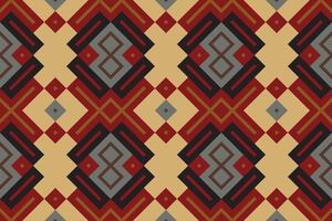Ikat Paisley Pattern Embroidery Background. Ikat Seamless Pattern Geometric Ethnic Oriental Pattern traditional.aztec Style Abstract design for Texture,fabric,clothing,wrapping,sarong. vector