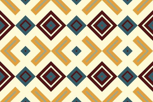 Motif Ikat Seamless Pattern Embroidery Background. Ikat Print Geometric Ethnic Oriental Pattern Traditional. Ikat Aztec Style Abstract Design for Print Texture,fabric,saree,sari,carpet. vector
