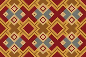 Ikat Paisley Pattern Embroidery Background. Ikat Pattern Geometric Ethnic Oriental Pattern traditional.aztec Style Abstract illustration.design for Texture,fabric,clothing,wrapping,sarong. vector