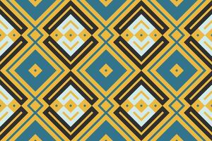 Ikat Damask Embroidery Background. Ikat Seamless Pattern Geometric Ethnic Oriental Pattern Traditional. Ikat Aztec Style Abstract Design for Print Texture,fabric,saree,sari,carpet. vector