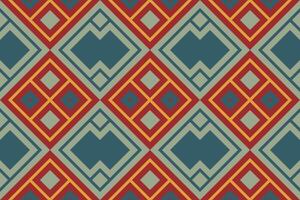 Motif Ikat Seamless Pattern Embroidery Background. Ikat Flowers Geometric Ethnic Oriental Pattern traditional.aztec Style Abstract design for Texture,fabric,clothing,wrapping,sarong. vector