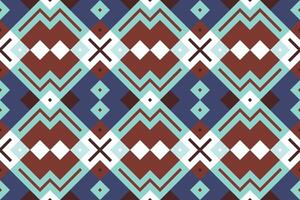 Ikat Damask Embroidery Background. Ikat Aztec Geometric Ethnic Oriental Pattern traditional.aztec Style Abstract illustration.design for Texture,fabric,clothing,wrapping,sarong. vector