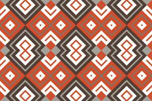 Ikat Damask Embroidery Background. Ikat Triangle Geometric Ethnic Oriental Pattern traditional.aztec Style Abstract illustration.design for Texture,fabric,clothing,wrapping,sarong. vector