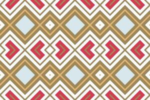 Ikat Damask Paisley Embroidery Background. Ikat Triangle Geometric Ethnic Oriental Pattern traditional.aztec Style Abstract illustration.design for Texture,fabric,clothing,wrapping,sarong. vector