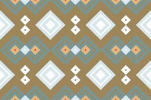 Ikat Damask Paisley Embroidery Background. Ikat Fabric Geometric Ethnic Oriental Pattern traditional.aztec Style Abstract illustration.design for Texture,fabric,clothing,wrapping,sarong. vector