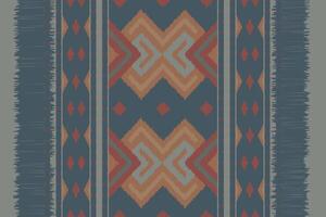 Motif Ikat Seamless Pattern Embroidery Background. Ikat Pattern Geometric Ethnic Oriental Pattern traditional.aztec Style Abstract design for Texture,fabric,clothing,wrapping,sarong. vector