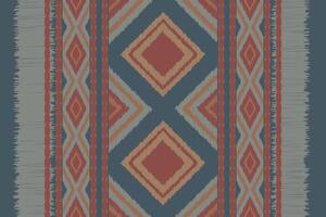 Motif Ikat Seamless Pattern Embroidery Background. Ikat Floral Geometric Ethnic Oriental Pattern Traditional. Ikat Aztec Style Abstract Design for Print Texture,fabric,saree,sari,carpet. vector