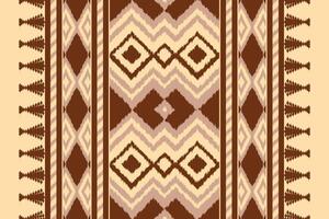 Ikat Damask Embroidery Background. Ikat Aztec Geometric Ethnic Oriental Pattern traditional.aztec Style Abstract illustration.design for Texture,fabric,clothing,wrapping,sarong. vector