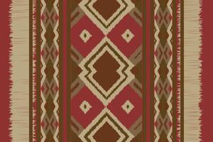 Motif Ikat Seamless Pattern Embroidery Background. Ikat Seamless Pattern Geometric Ethnic Oriental Pattern Traditional. Ikat Aztec Style Design for Print Texture,fabric,saree,sari,carpet. vector