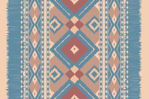 Ikat Seamless Pattern Embroidery Background. Ikat Diamond Geometric Ethnic Oriental Pattern Traditional. Ikat Aztec Style Abstract Design for Print Texture,fabric,saree,sari,carpet. vector