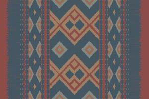 Motif Ikat Seamless Pattern Embroidery Background. Ikat Frame Geometric Ethnic Oriental Pattern Traditional. Ikat Aztec Style Abstract Design for Print Texture,fabric,saree,sari,carpet. vector
