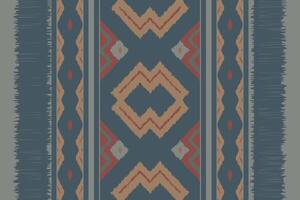 Motif Ikat Seamless Pattern Embroidery Background. Ikat Flower Geometric Ethnic Oriental Pattern Traditional. Ikat Aztec Style Abstract Design for Print Texture,fabric,saree,sari,carpet. vector