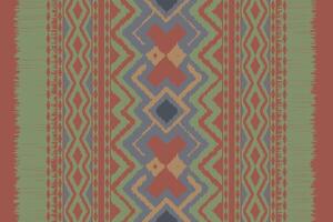 Ikat Seamless Pattern Embroidery Background. Ikat Chevron Geometric Ethnic Oriental Pattern traditional.aztec Style Abstract design for Texture,fabric,clothing,wrapping,sarong. vector