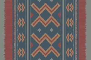 Motif Ikat Seamless Pattern Embroidery Background. Ikat Frame Geometric Ethnic Oriental Pattern traditional.aztec Style Abstract design for Texture,fabric,clothing,wrapping,sarong. vector