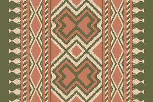 Ikat Damask Embroidery Background. Ikat Background Geometric Ethnic Oriental Pattern traditional.aztec Style Abstract illustration.design for Texture,fabric,clothing,wrapping,sarong. vector