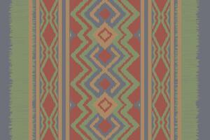 Ikat Seamless Pattern Embroidery Background. Ikat Background Geometric Ethnic Oriental Pattern traditional.aztec Style Abstract design for Texture,fabric,clothing,wrapping,sarong. vector