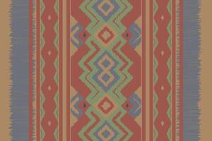 Ikat Seamless Pattern Embroidery Background. Ikat Aztec Geometric Ethnic Oriental Pattern Traditional. Ikat Aztec Style Abstract Design for Print Texture,fabric,saree,sari,carpet. vector