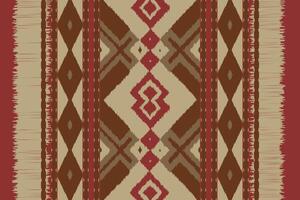 Motif Ikat Seamless Pattern Embroidery Background. Ikat Stripe Geometric Ethnic Oriental Pattern Traditional. Ikat Aztec Style Abstract Design for Print Texture,fabric,saree,sari,carpet. vector