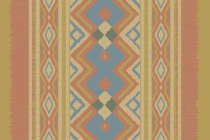 Ikat Seamless Pattern Embroidery Background. Ikat Stripe Geometric Ethnic Oriental Pattern Traditional. Ikat Aztec Style Abstract Design for Print Texture,fabric,saree,sari,carpet. vector