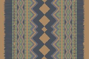 Ikat Seamless Pattern Embroidery Background. Ikat Background Geometric Ethnic Oriental Pattern Traditional. Ikat Aztec Style Abstract Design for Print Texture,fabric,saree,sari,carpet. vector
