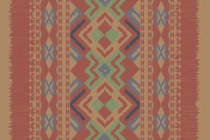 Ikat Seamless Pattern Embroidery Background. Ikat Design Geometric Ethnic Oriental Pattern Traditional. Ikat Aztec Style Abstract Design for Print Texture,fabric,saree,sari,carpet. vector