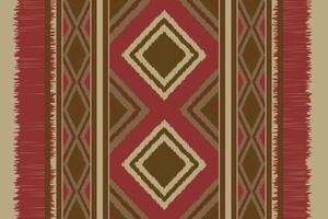 Motif Ikat Seamless Pattern Embroidery Background. Ikat Triangle Geometric Ethnic Oriental Pattern traditional.aztec Style Abstract design for Texture,fabric,clothing,wrapping,sarong. vector
