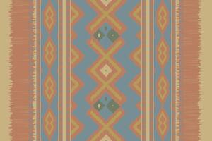 Ikat Seamless Pattern Embroidery Background. Ikat Triangle Geometric Ethnic Oriental Pattern Traditional. Ikat Aztec Style Abstract Design for Print Texture,fabric,saree,sari,carpet. vector