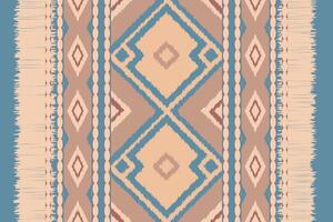 Ikat Seamless Pattern Embroidery Background. Ikat Damask Geometric Ethnic Oriental Pattern Traditional. Ikat Aztec Style Abstract Design for Print Texture,fabric,saree,sari,carpet. vector