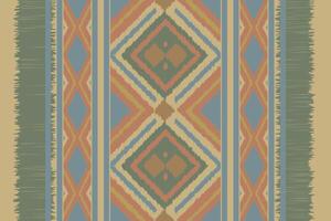 Ikat Seamless Pattern Embroidery Background. Ikat Texture Geometric Ethnic Oriental Pattern Traditional. Ikat Aztec Style Abstract Design for Print Texture,fabric,saree,sari,carpet. vector