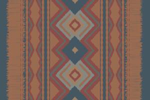 Motif Ikat Seamless Pattern Embroidery Background. Ikat Fabric Geometric Ethnic Oriental Pattern Traditional. Ikat Aztec Style Abstract Design for Print Texture,fabric,saree,sari,carpet. vector