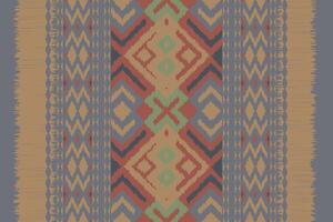 Ikat Seamless Pattern Embroidery Background. Ikat Design Geometric Ethnic Oriental Pattern traditional.aztec Style Abstract design for Texture,fabric,clothing,wrapping,sarong. vector