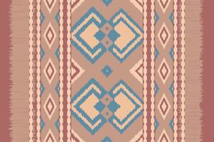 Ikat Seamless Pattern Embroidery Background. Ikat Designs Geometric Ethnic Oriental Pattern Traditional. Ikat Aztec Style Abstract Design for Print Texture,fabric,saree,sari,carpet. vector