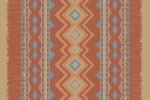 Ikat Seamless Pattern Embroidery Background. Ikat Print Geometric Ethnic Oriental Pattern Traditional. Ikat Aztec Style Abstract Design for Print Texture,fabric,saree,sari,carpet. vector