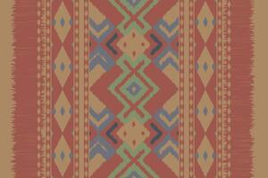 Ikat Seamless Pattern Embroidery Background. Ikat Damask Geometric Ethnic Oriental Pattern traditional.aztec Style Abstract design for Texture,fabric,clothing,wrapping,sarong. vector