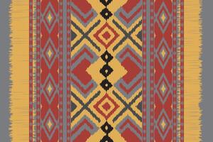 Ikat Seamless Pattern Embroidery Background. Ikat Patterns Geometric Ethnic Oriental Pattern traditional.aztec Style Abstract design for Texture,fabric,clothing,wrapping,sarong. vector