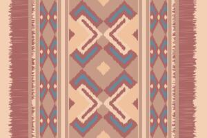Ikat Seamless Pattern Embroidery Background. Ikat Fabric Geometric Ethnic Oriental Pattern Traditional. Ikat Aztec Style Abstract Design for Print Texture,fabric,saree,sari,carpet. vector