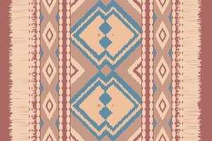 Ikat Seamless Pattern Embroidery Background. Ikat Designs Geometric Ethnic Oriental Pattern traditional.aztec Style Abstract design for Texture,fabric,clothing,wrapping,sarong. vector