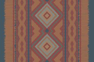 Motif Ikat Seamless Pattern Embroidery Background. Ikat Fabric Geometric Ethnic Oriental Pattern traditional.aztec Style Abstract design for Texture,fabric,clothing,wrapping,sarong. vector